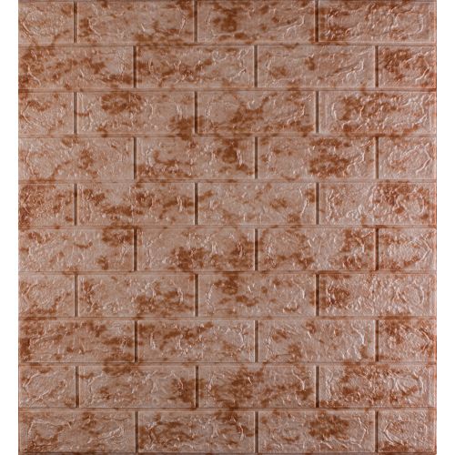 Самоклеющаяся декоративная 3D панель под кирпич красный мрамор 700x770x5мм