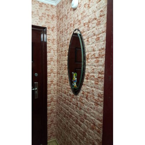 Самоклеющаяся декоративная 3D панель под кирпич красный мрамор 700x770x5мм