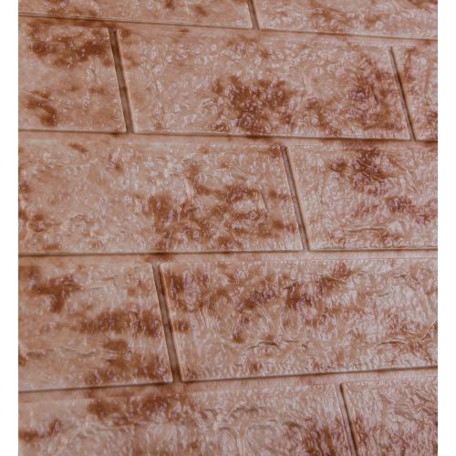 Самоклеющаяся декоративная 3D панель под кирпич красный мрамор 700x770x5мм