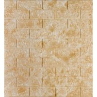 Самоклеющаяся декоративная 3D панель под кирпич бежевый мрамор 700х770х5мм