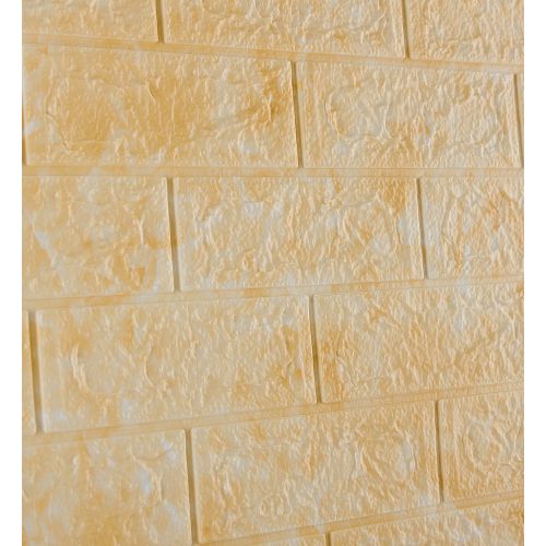 Самоклеющаяся декоративная 3D панель под кирпич бежевый мрамор 700x770x5мм