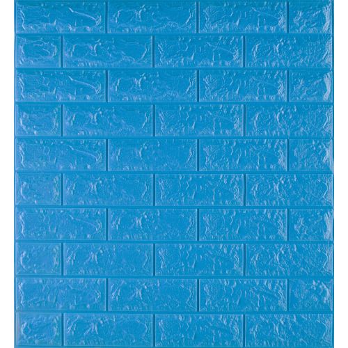 Самоклеющаяся декоративная 3D панель под синий кирпич 700x770x7мм