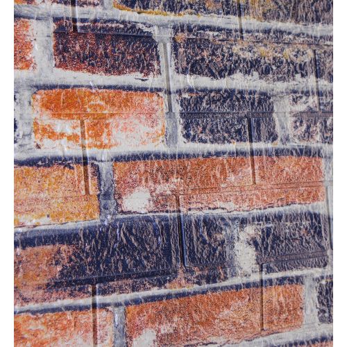 Самоклеющаяся декоративная 3D панель под состаренный екатеринославский кирпич 700x770x5мм