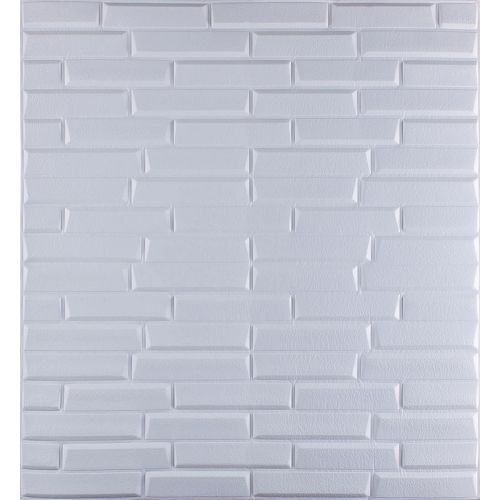 Самоклеющаяся декоративная 3D панель белая кладка 700x770x6мм
