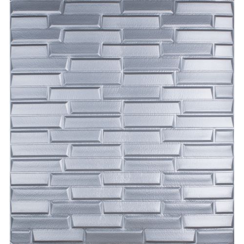 Самоклеющаяся декоративная 3D панель серая кладка 700x770x6мм