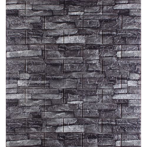 Самоклеющаяся декоративная 3D панель серый песчаник 700x770x5мм