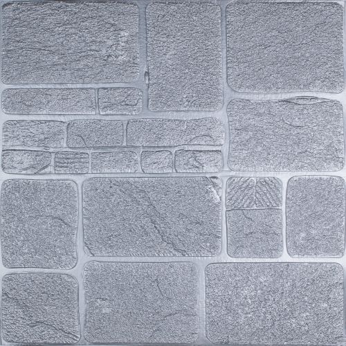 Самоклеющаяся декоративная 3D панель серый камень 700x700x6мм