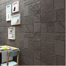 Самоклеющаяся декоративная 3D панель серый камень 700х700х6мм