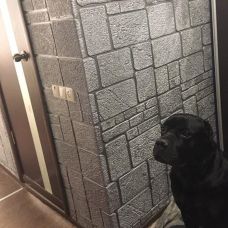 Самоклеющаяся декоративная 3D панель серый камень 700х700х6мм