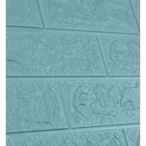 Самоклеющаяся декоративная 3D панель под бирюзовый кирпич 700x770x5мм