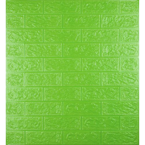 Самоклеющаяся декоративная 3D панель под зеленый кирпич 700x770x5мм