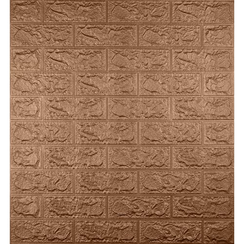 Самоклеющаяся декоративная 3D панель под коричневый кирпич 700x770x5мм