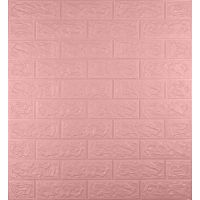 Самоклеющаяся декоративная 3D панель под розовый кирпич 700х770х5мм