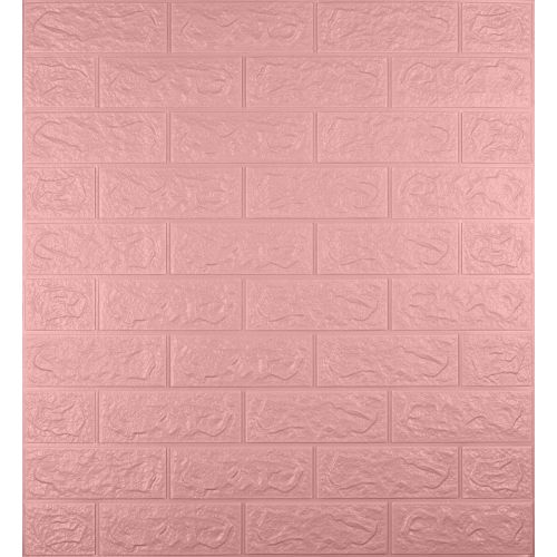 Самоклеющаяся декоративная 3D панель под розовый кирпич 700x770x5мм