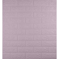 Самоклеющаяся декоративная 3D панель под светло-фиолетовый кирпич 700х770х5мм