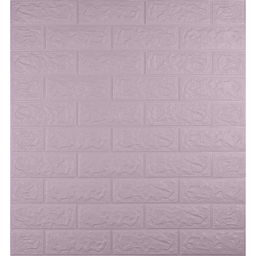 Самоклеющаяся декоративная 3D панель под светло-фиолетовый кирпич 700x770x5мм