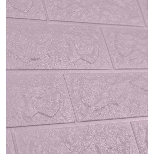 Самоклеющаяся декоративная 3D панель под светло-фиолетовый кирпич 700x770x5мм