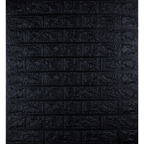 Самоклеющаяся декоративная 3D панель под черный кирпич 700x770x5мм