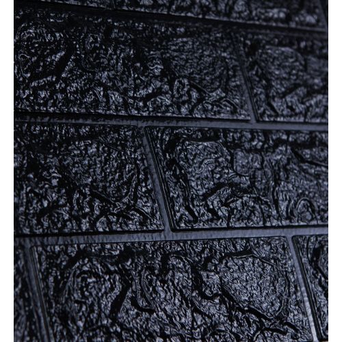 Самоклеющаяся декоративная 3D панель под черный кирпич 700x770x5мм