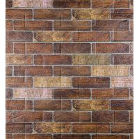 Самоклеющаяся декоративная 3D панель под коричневый екатеринославский кирпич 700х770х5мм