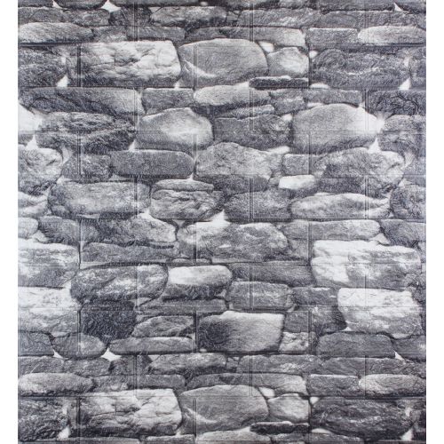 Самоклеющаяся декоративная 3D панель серые валуны 700x770x5мм