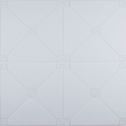 Самоклеющаяся 3D панель белая пирамида 700x700x4.5мм