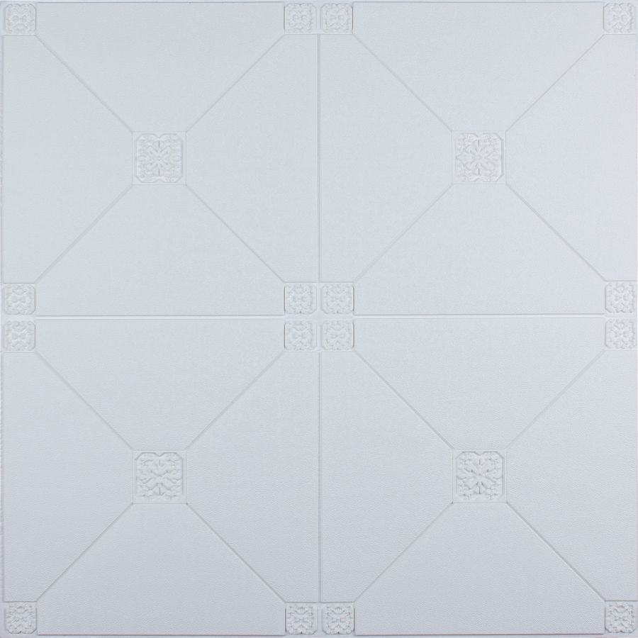Самоклеющаяся 3D панель белая пирамида 700x700x4.5мм