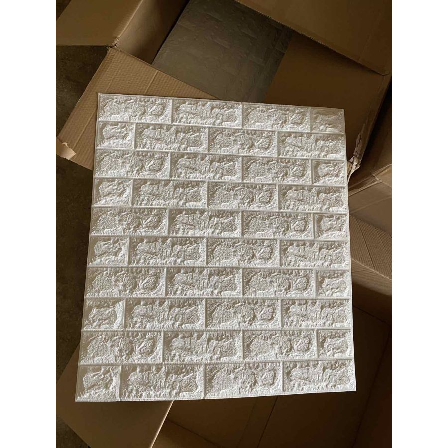 Самоклеющаяся 3D панель под белый матовый кирпич 700x770x7 мм