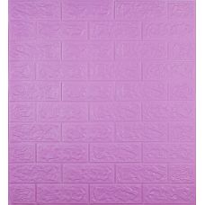 Самоклеющаяся декоративная 3D панель под кирпич фуксия 700х770х5 мм