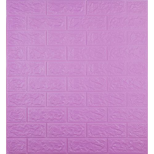 Самоклеющаяся декоративная 3D панель под кирпич фуксия 700x770x5 мм
