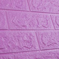 Самоклеющаяся декоративная 3D панель под кирпич фуксия 700х770х5 мм