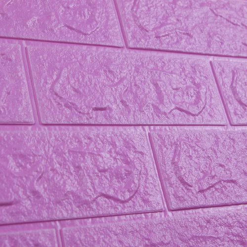 Самоклеющаяся декоративная 3D панель под кирпич фуксия 700x770x5 мм