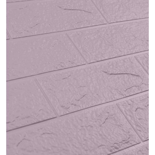 Самоклеющаяся декоративная 3D панель под светло-фиолетовый кирпич 700x770x3мм