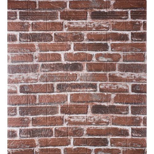 Самоклеющаяся декоративная 3D панель под красный екатеринославский кирпич 700x770x3мм