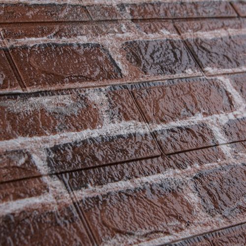 Самоклеющаяся декоративная 3D панель под красный екатеринославский кирпич 700x770x3мм