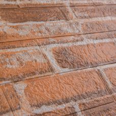 Самоклеющаяся декоративная 3D панель под рыжий екатеринославский кирпич 700х770х3мм