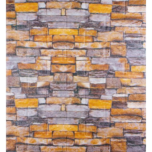Самоклеющаяся декоративная 3D панель под кирпич песчаник 700x770x3мм