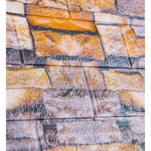 Самоклеющаяся декоративная 3D панель под кирпич песчаник 700x770x3мм