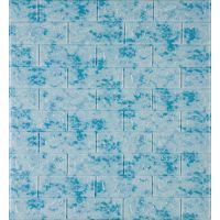 Самоклеющаяся декоративная 3D панель под кирпич голубой мрамор 700х770х3мм (65-3)