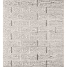 Самоклеющаяся декоративная 3D панель под светло-серый кирпич полоска 700х770х3мм (330-3)
