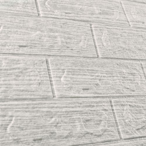 Самоклеющаяся декоративная 3D панель под светло-серый кирпич полоска 700x770x3мм (330-3)