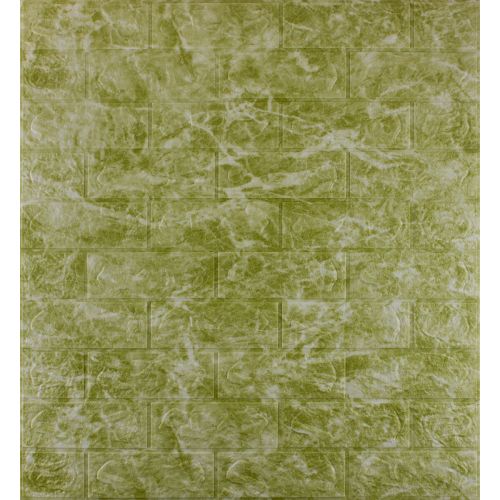 Самоклеющаяся декоративная 3D панель под темно-оливковый мрамор 700x770x3мм (69-3)