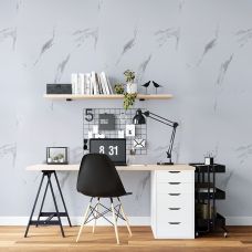 Самоклеящаяся виниловая плитка в рулоне белый воздушный мрамор 3000х600х2мм, цена за 1 шт. (СВП-1287)