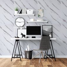 Самоклеящаяся виниловая плитка в рулоне белый мрамор с прожилками 3000х600х2мм, цена за 1 шт. (СВП-1285)