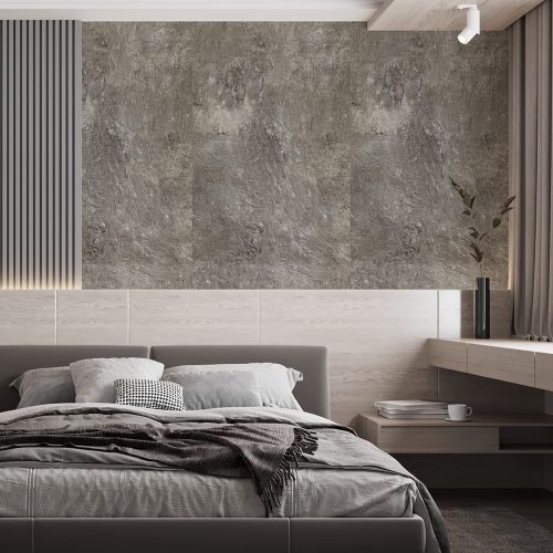 Самоклеящаяся виниловая плитка в рулоне серый мрамор 3000х600х2мм, цена за 1 шт. (СВП-1286)