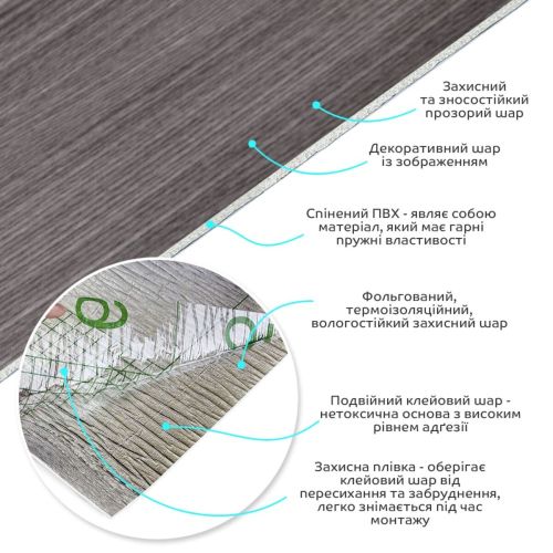 Самоклеящаяся виниловая плитка в рулоне 3000х600х2мм, цена за 1 шт. (СВП-2056)