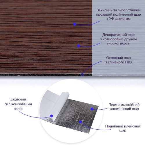Самоклеящаяся виниловая плитка Венге, цена за 1 шт. (СВП-011)