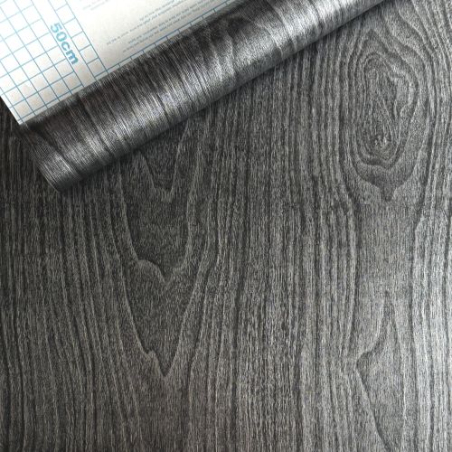 Самоклеющаяся пленка черно-серебряное дерево 0,45х10м (822)