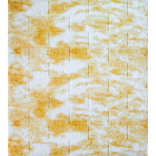 Самоклеющаяся декоративная 3D панель светло-бежевый мрамор 700x770x5 мм