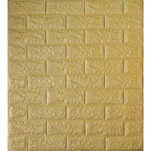 Самоклеющаяся декоративная панель золотой кирпич 700x770x5 мм